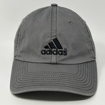 Adidas Dad Hat Baseball Cap Gray Logo Strapback 6 Panel Unstructured