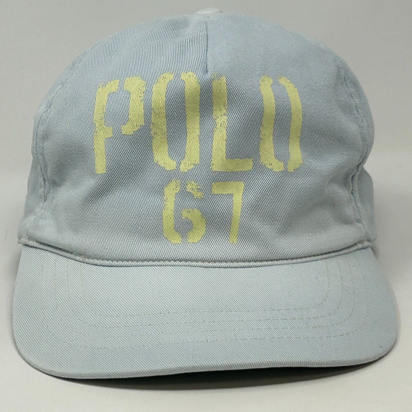Polo Ralph Lauren 67 Strapback Hat Vintage 90s Blue Made In USA Baseball Cap