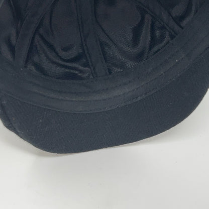 Wool Blend Herringbone Flat Cap Hat Ivy Newsboy Cabbie Driving Scally Black S-M