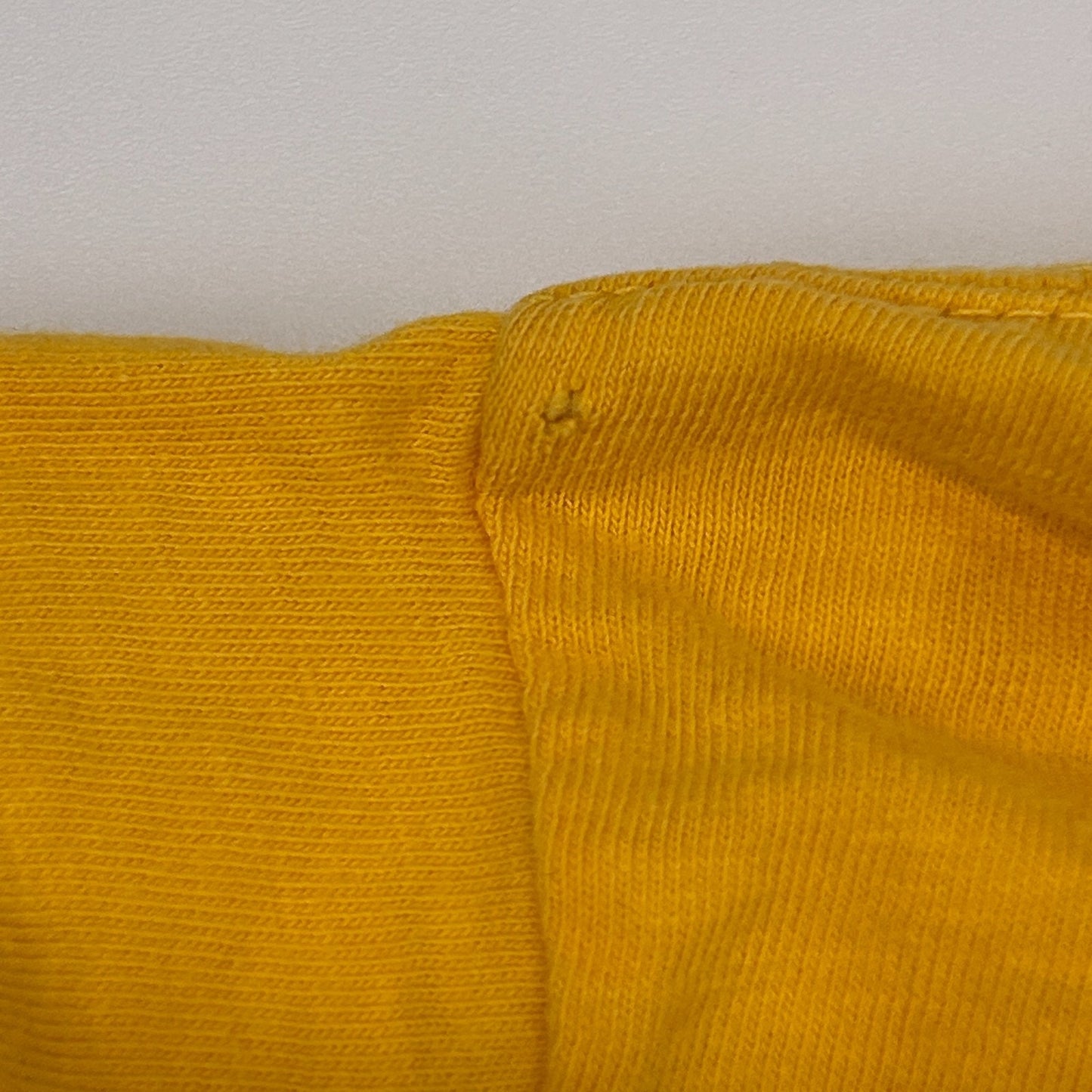 Vintage 70s Steer N Stein Stay Off Grass Drink Wine T Shirt Yellow XS X-Small