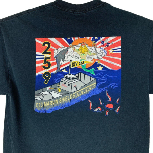US Navy DIV 259 C13 USS Marvin Shields camiseta fragata buque de guerra USN mediano