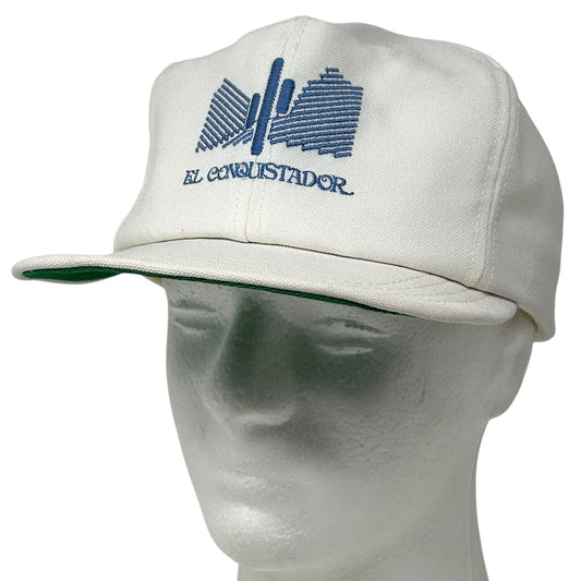 Vintage 80s El Conquistador Tucson Hat Cap Arizona Resort Golfer Golfing White