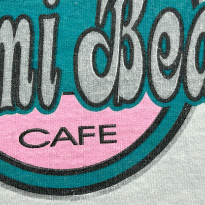 All Star Cafe Miami Beach Tank Top T Shirt Medium Vintage 90s Florida Mens White