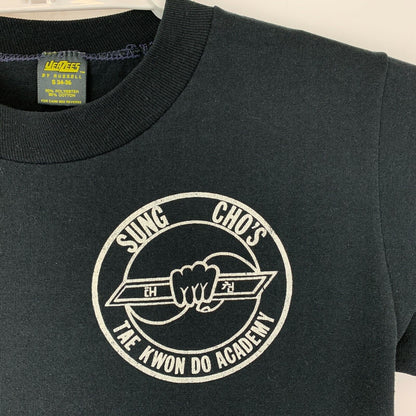 跆拳道复古 80 年代 T 恤 Sung Cho 跆拳道萨拉索塔佛罗里达 T 恤小号