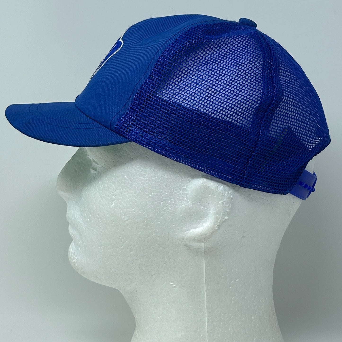 Vintage 80s Milwaukee Brewers Youth Trucker Hat Baseball Cap MLB Snapback Blue