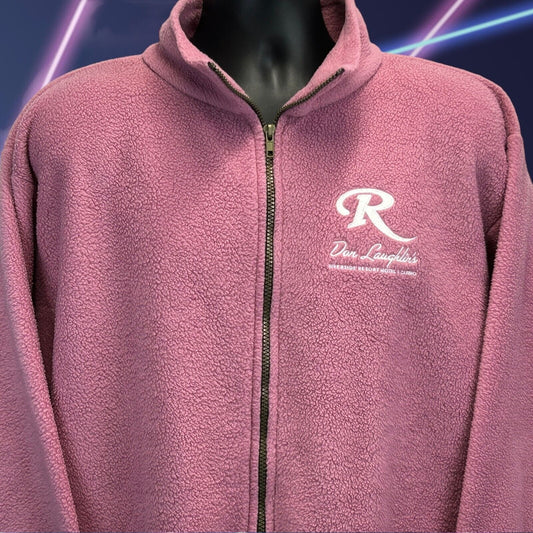 Vintage Don Laughlins Riverside Resort Fleece Jacket X-Large Casino Mens Pink