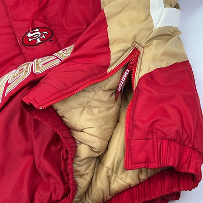 Vintage San Francisco 49ers Starter Pro Line Jacket XXL 2XL Red Anorak Pullover