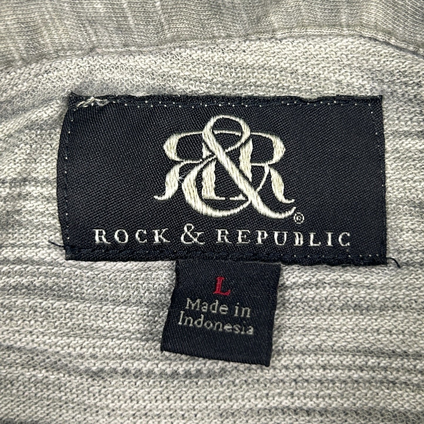 Rock & Republic Polo Shirt Distressed Look Short Sleeve Green L Large