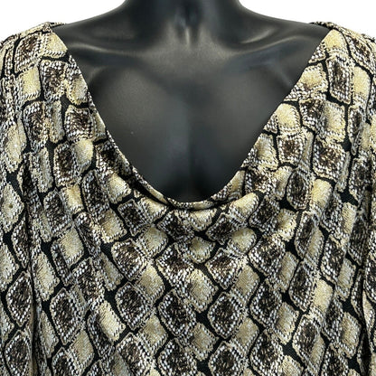 St John Evening by Marie Gray Womens Top Size 14 Snake Print Vintage Y2Ks Gold