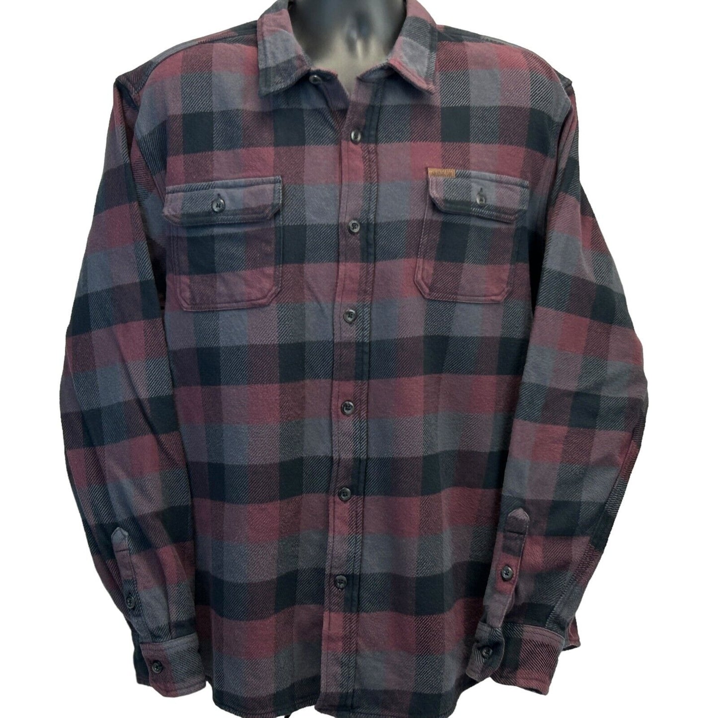 Orvis Big Bear Plaid Heavyweight Flannel Shirt Jacket XXL 2XL Shacket Mens Red