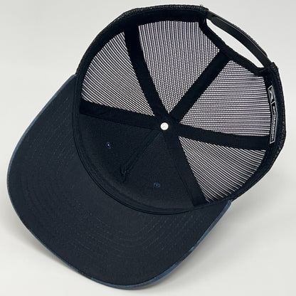 Chevron Trucker Hat Baseball Cap Mesh Snapback Blue Camo Camouflage Gas Stations