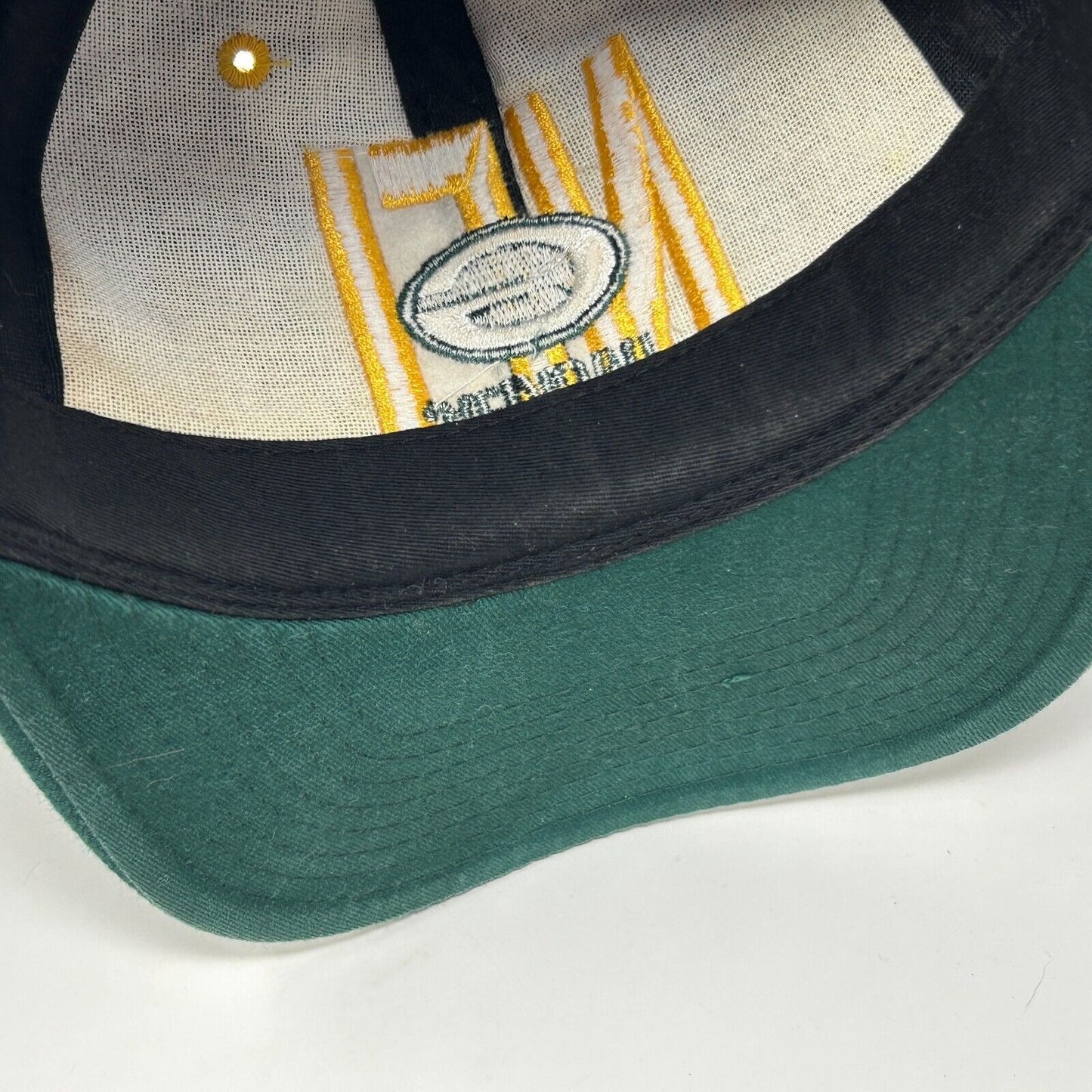 Gorra de béisbol vintage de los Green Bay Packers, negra, años 90, snapback, jugador profesional de la NFL