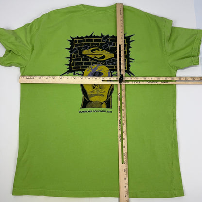 Quiksilver 2023 T Shirt M Medium Green Surfer Surfing Surfboarding Short Sleeve