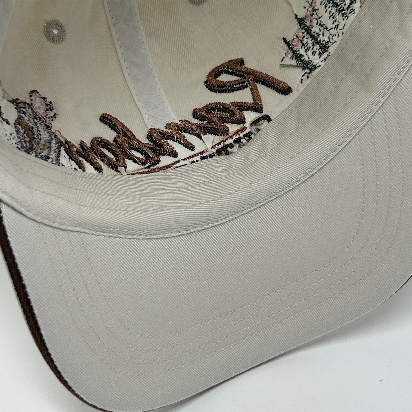 Vintage 90s Rambow Outfitters Hat Baseball Cap Hunting Hunter Beige Strapback