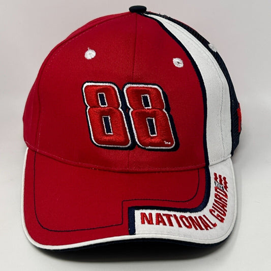 Dale Earnhardt Jr NASCAR Hat Baseball Cap National Guard Motorsports 6 Panel Red