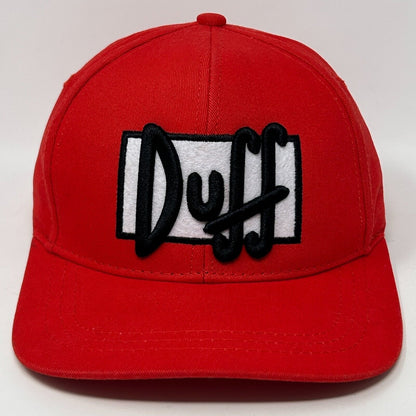 The Simpsons Duff Beer Hat Baseball Cap Duffman Homer Brewery Strapback Red