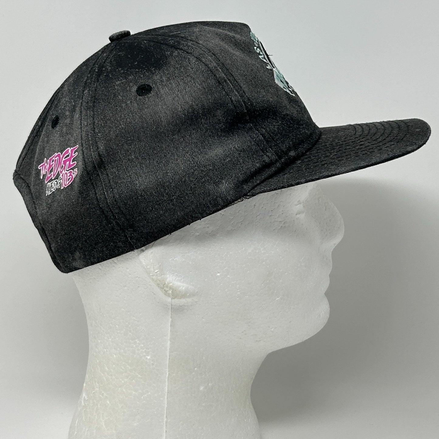 Vintage 90s Las Vegas Thunder Hat Cap Black Ice Hockey Snapback KEDG The Edge