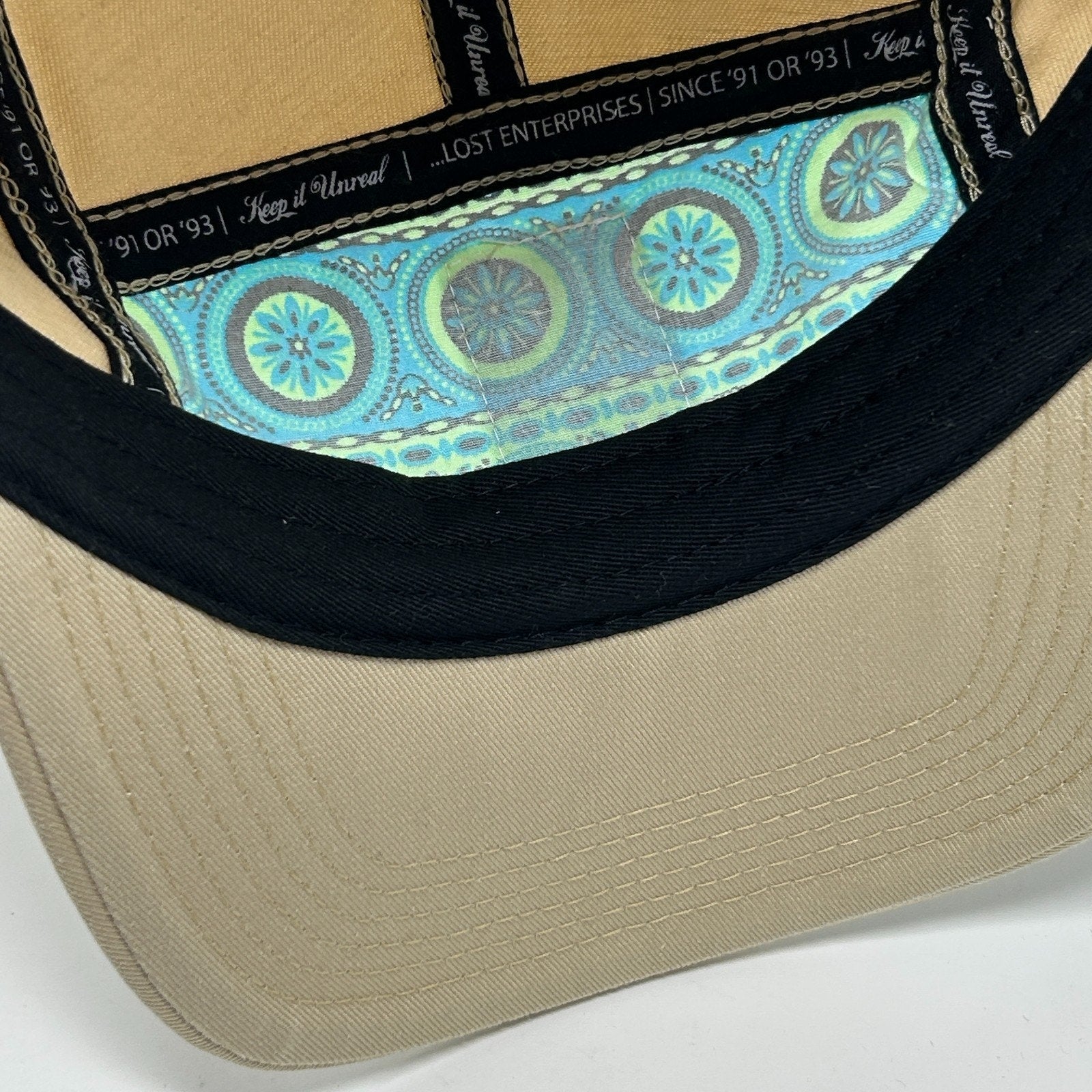 Lost Enterprises Camp Hat Baseball Cap 5 Panel Strapback Beige Surfer Surfing - Neon Vintage