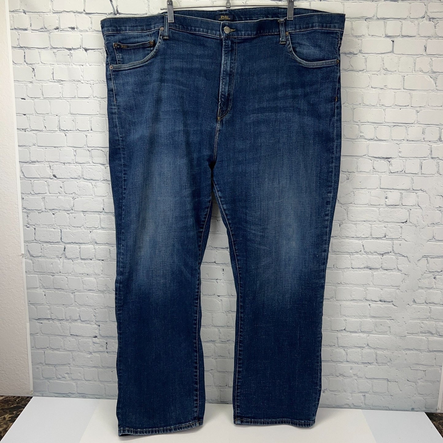 Polo Ralph Lauren Hamilton Denim Jeans Relaxed Fit Straight Stretch Blue 50x31