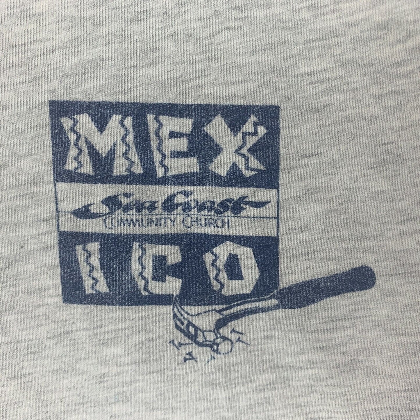 Camiseta vintage desgastada con texto "Labor of Love" de México, talla 2XL XXL, arte cristiano, para hombre, color gris