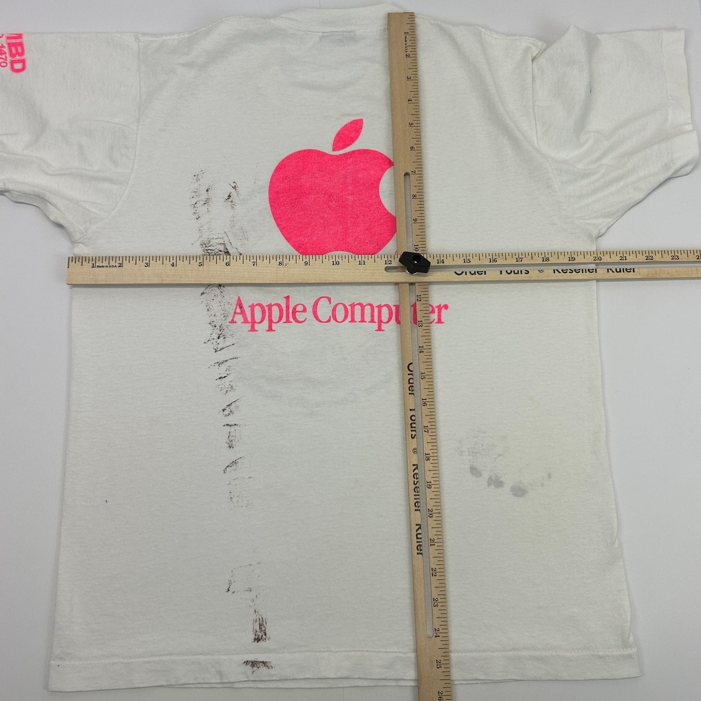 Vintage Scrub Shirt Scramble T Shirt Mens M Medium White Apple Computer Peoria