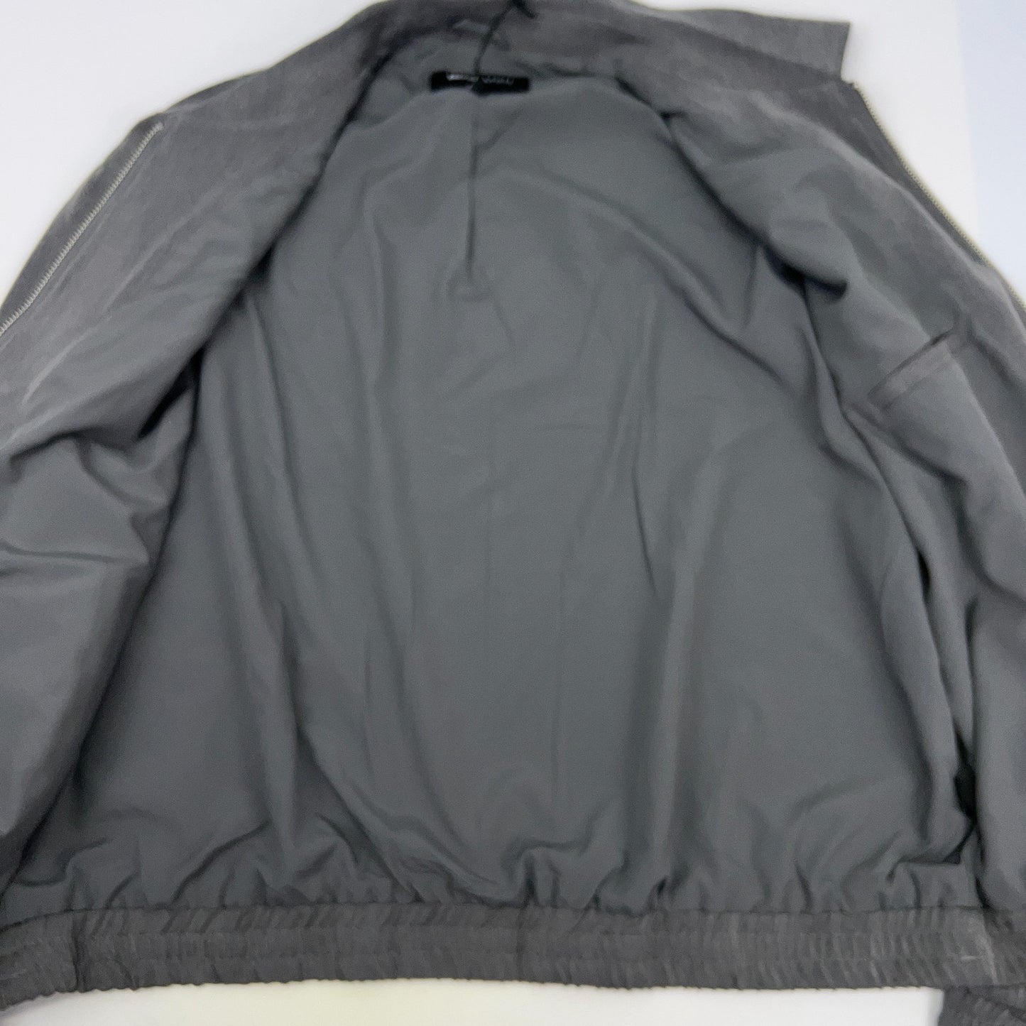 Fashion Nova Men Relaxed Upper East Side Full Zip Jacket Gray Mens 3XL XXXL