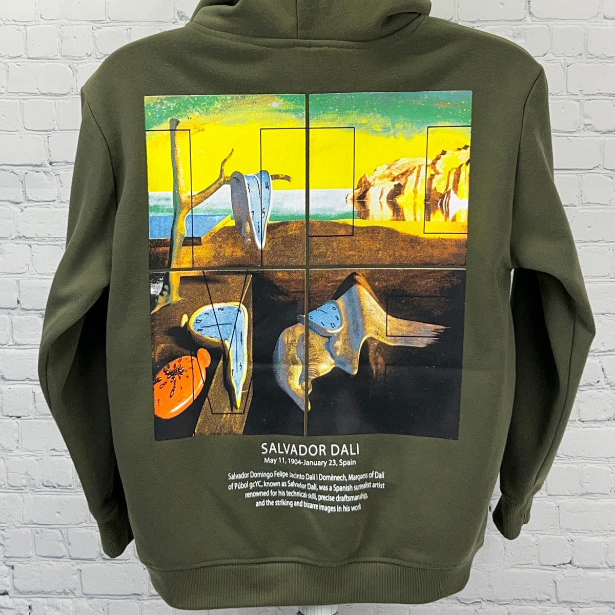Salvador Dali Persistence of Memory Hoodie Sweatshirt S Small Green RGSTR Art