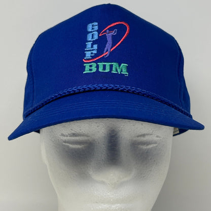 Vintage 80s Golf BUM Equipment Hat Baseball Cap Golfer Golfing Snapback Blue