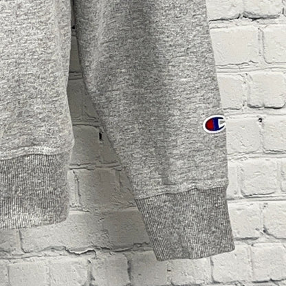 Champion Powerblend Floral Logo Crewneck Sweatshirt S Small Gray Purple Flowers