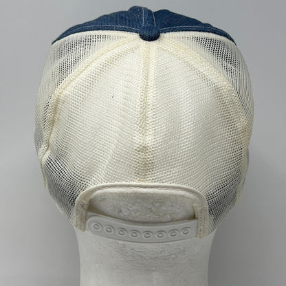 Vintage Contracting Material Co Wheeling Illinois Denim Trucker Hat Baseball Cap