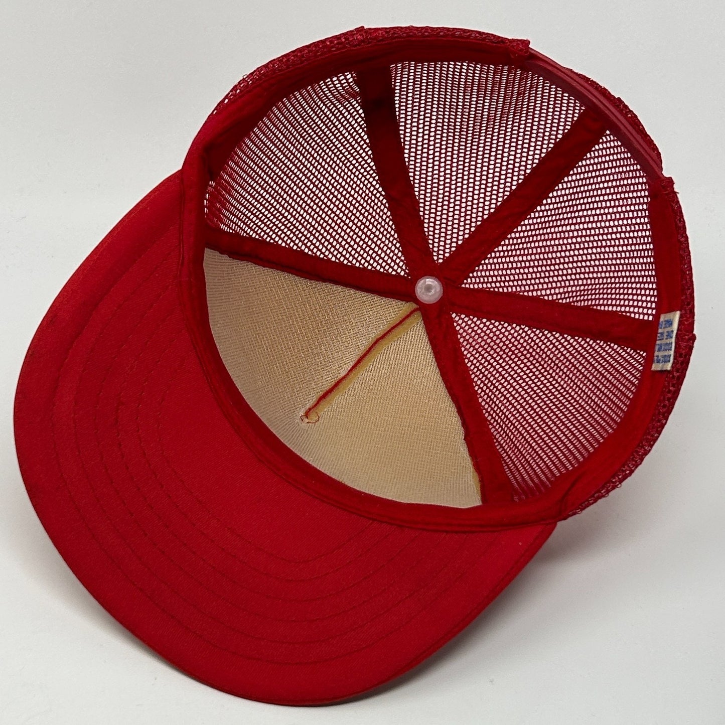 Vintage 80s Buffalo Bank Trucker Hat Baseball Cap Missouri Mesh Snapback Red