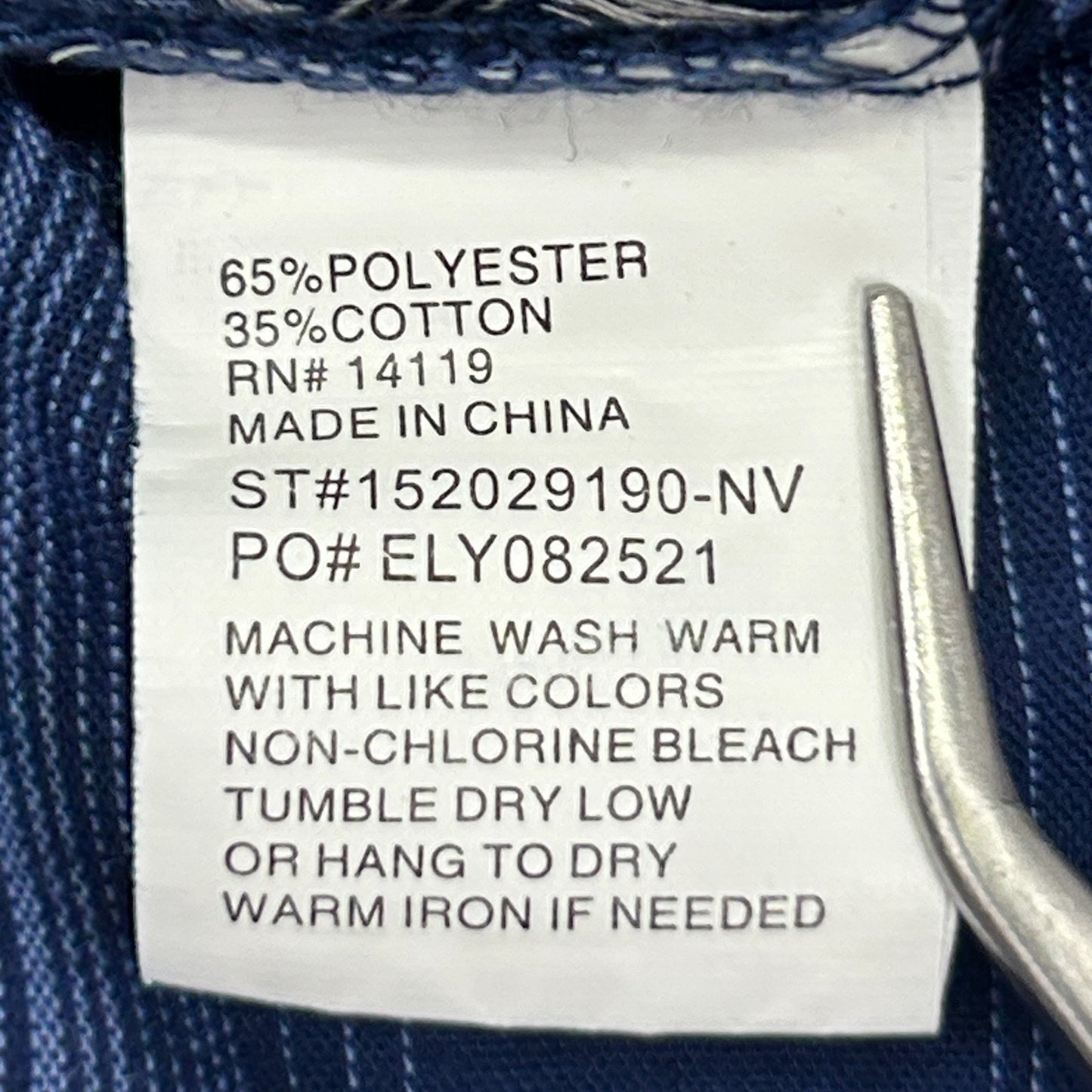 Ely Cattleman Pearl Snap Button Front Shirt Western LS Striped Blue M Medium