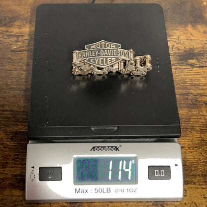 Vintage Harley Davidson Biker Chain Link Bracelet 925 Silver 114g Motorcycles