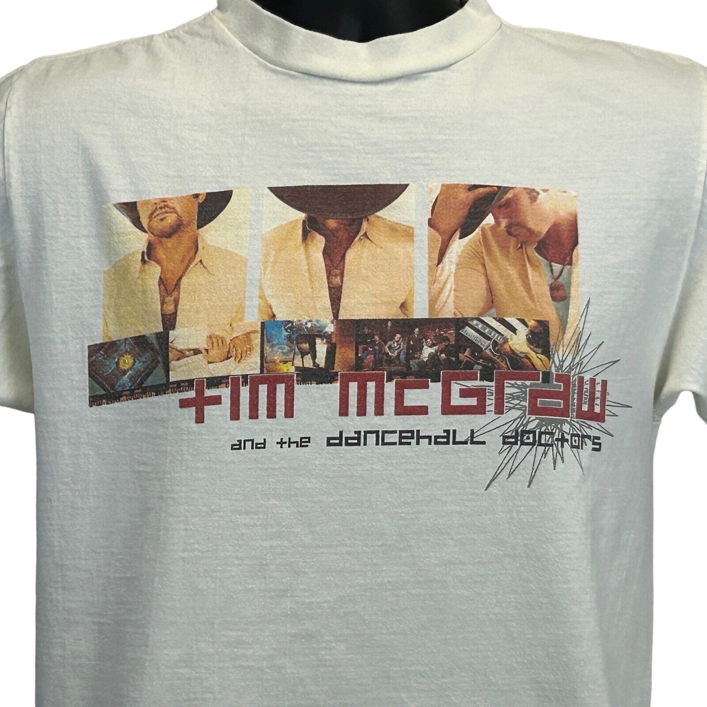 Camiseta vintage de la gira One Band Show de Tim McGraw, talla pequeña, años 2003, para hombre, color blanco