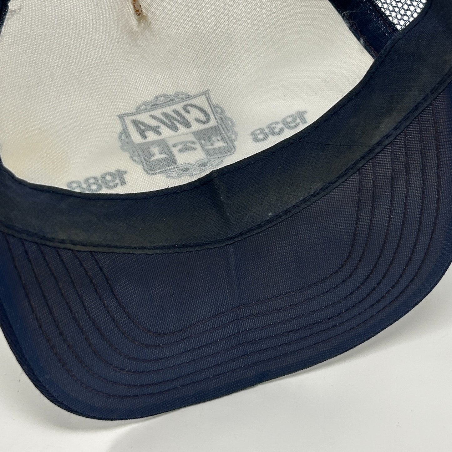 Vintage 80s CWA Communications Workers Trucker Hat Baseball Cap Snapback Blue - Neon Vintage
