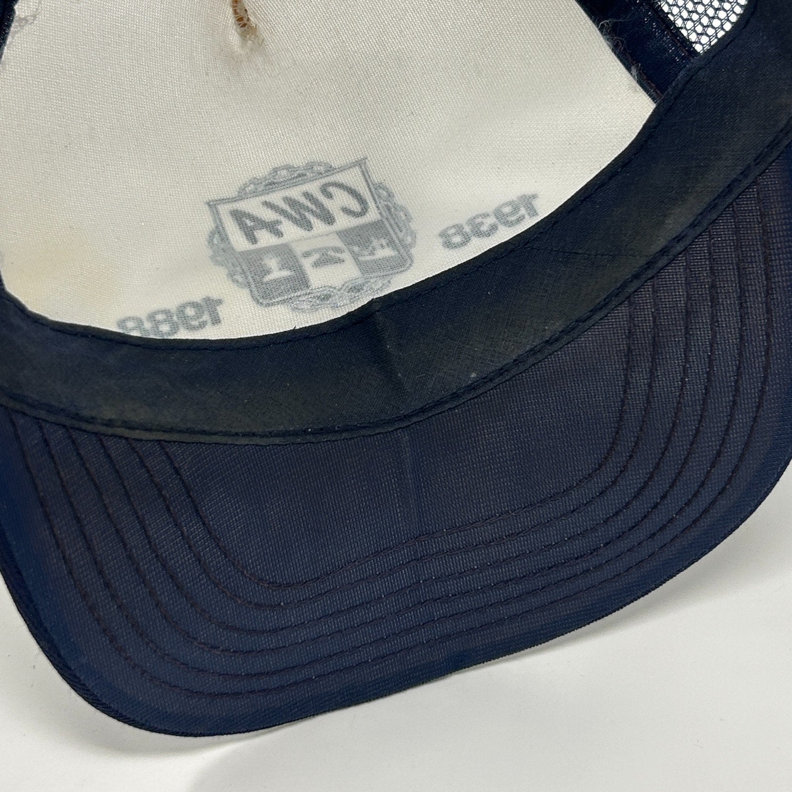 Vintage 80s CWA Communications Workers Trucker Hat Baseball Cap Snapback Blue - Neon Vintage