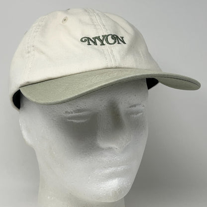 NYON New York Or Nowhere Hat Baseball Cap Dad Strapback Cream Green Embroidered