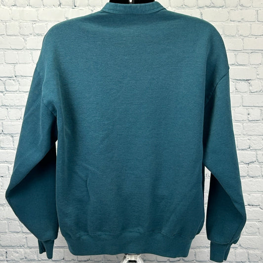 Vintage 90s Kennebunkport Maine Cardigan Sweater Sailing Sailboat Green L Large