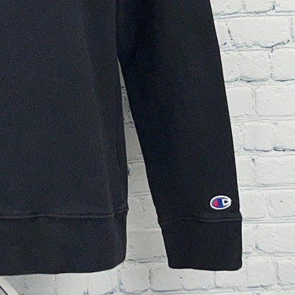 Champion Crewneck Sweatshirt M Medium Black Pullover Cotton Blend Streetwear