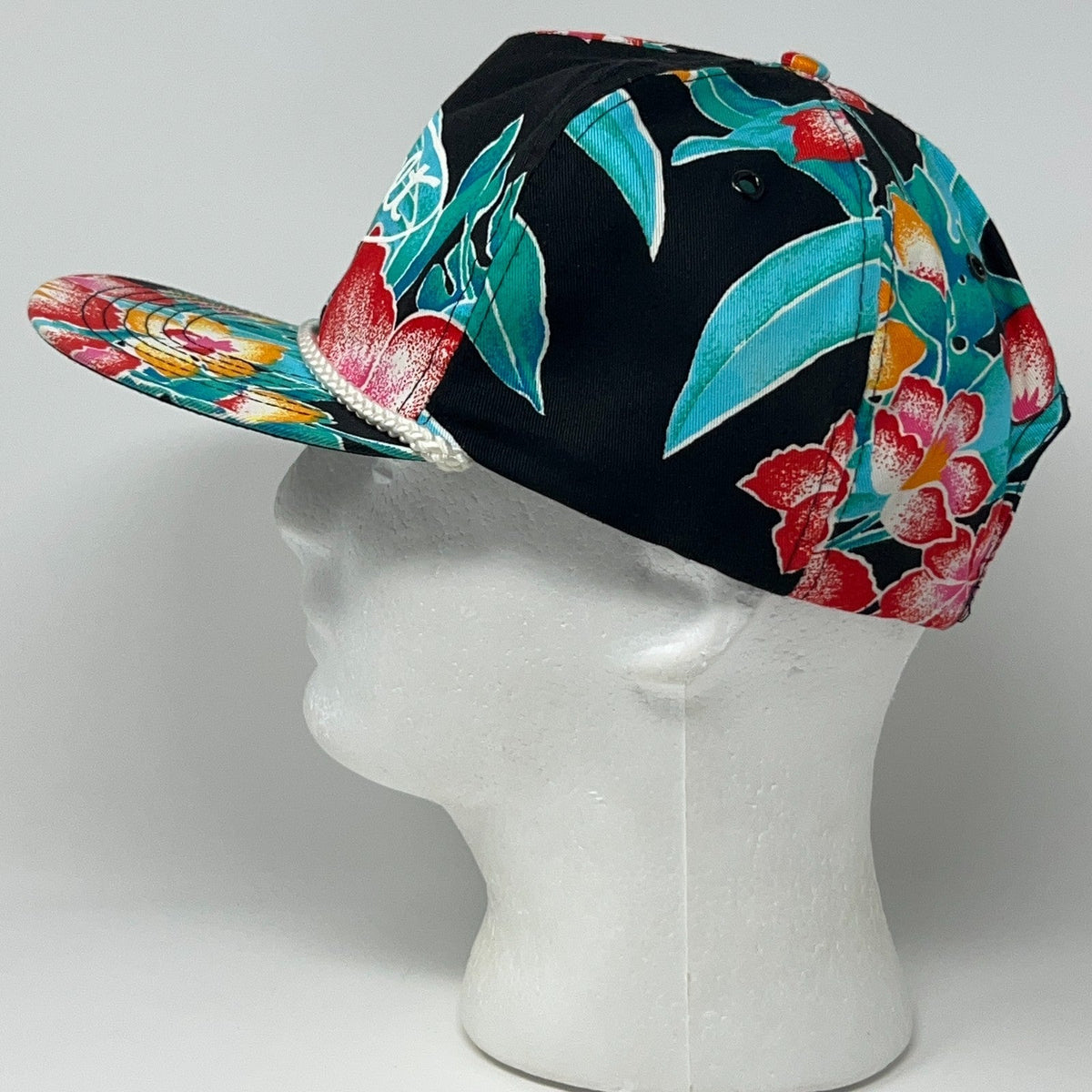 Vintage Peterbilt Trucks Trucker Floral Hawaiian Rope Snapback Baseball Hat Cap