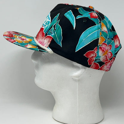 Vintage Peterbilt Trucks Trucker Floral Hawaiian Rope Snapback Baseball Hat Cap