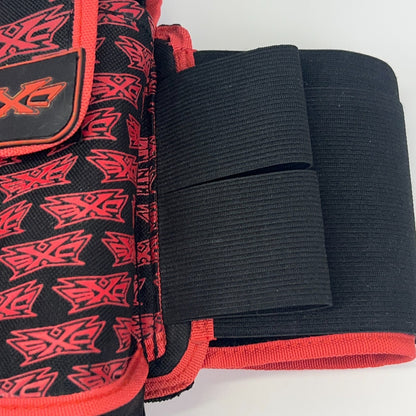 SXC Paintball Pod Pack Harness 4+3+4 (4+7) Black and Red Logo Tournament Belt