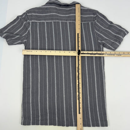 Element Skateboards Shirt S Small Gray Stripe Cotton Short Sleeve Button Front