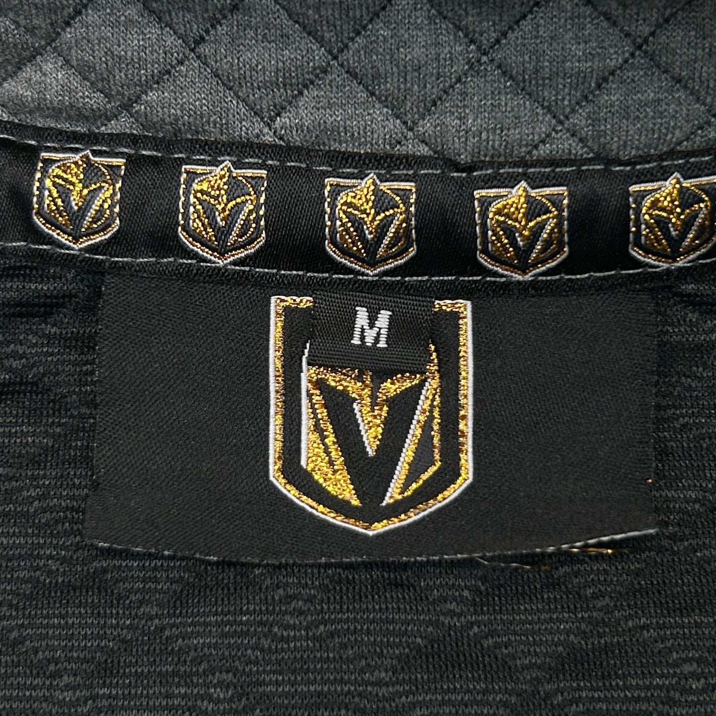 Las Vegas Golden Knights 1/4 Quarter Snap Sweater Jacket Quilted Gray M Medium