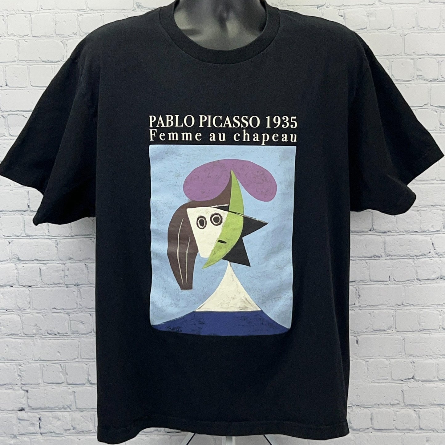 Pablo Picasso Femme Au Chapeau T Shirt 3XL XXXL Black Art Uniqlo Short Sleeve
