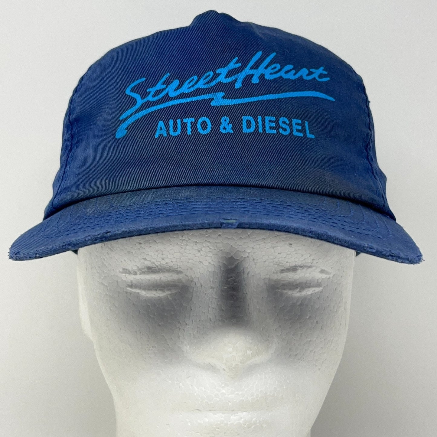 Vintage 90s Street Heart Auto and Diesel Hat Baseball Cap 5 Panel Snapback Blue