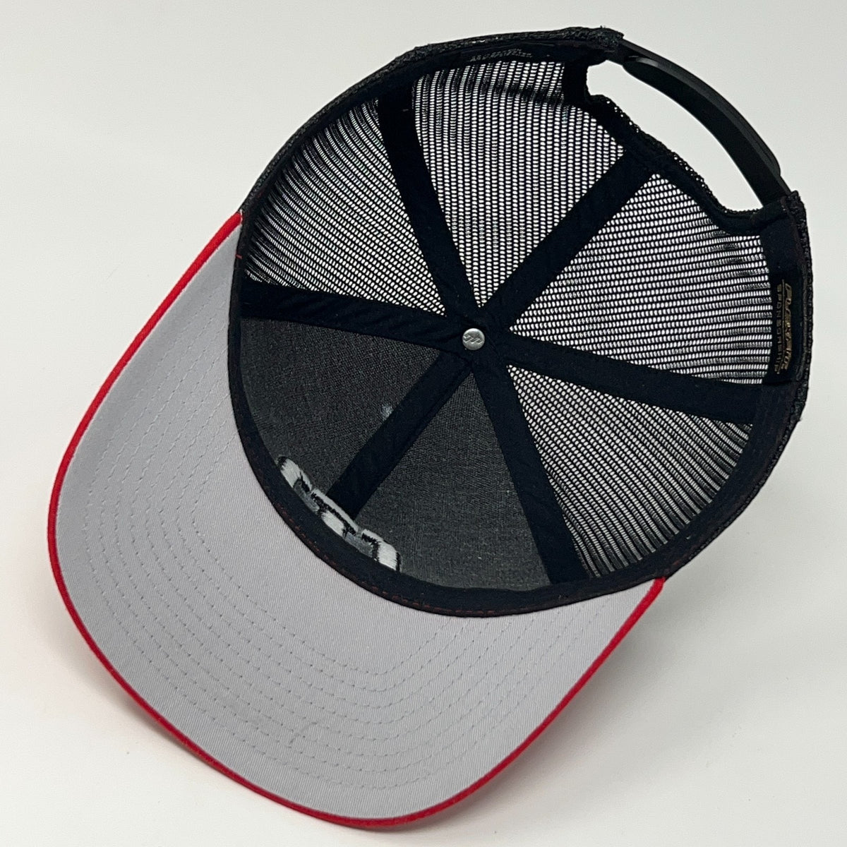 TravisMathew Trucker Hat Snapback Red Black Mesh Golf Baseball Cap Adjustable