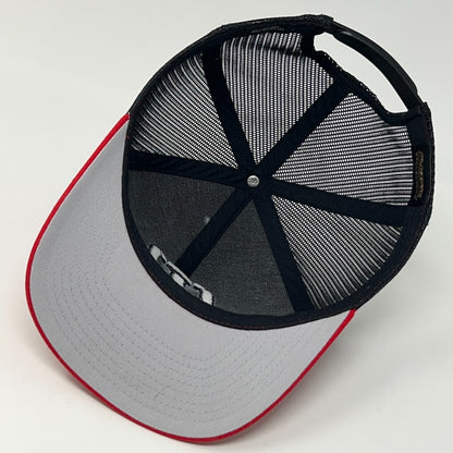 TravisMathew Trucker Hat Snapback Red Black Mesh Golf Baseball Cap Adjustable