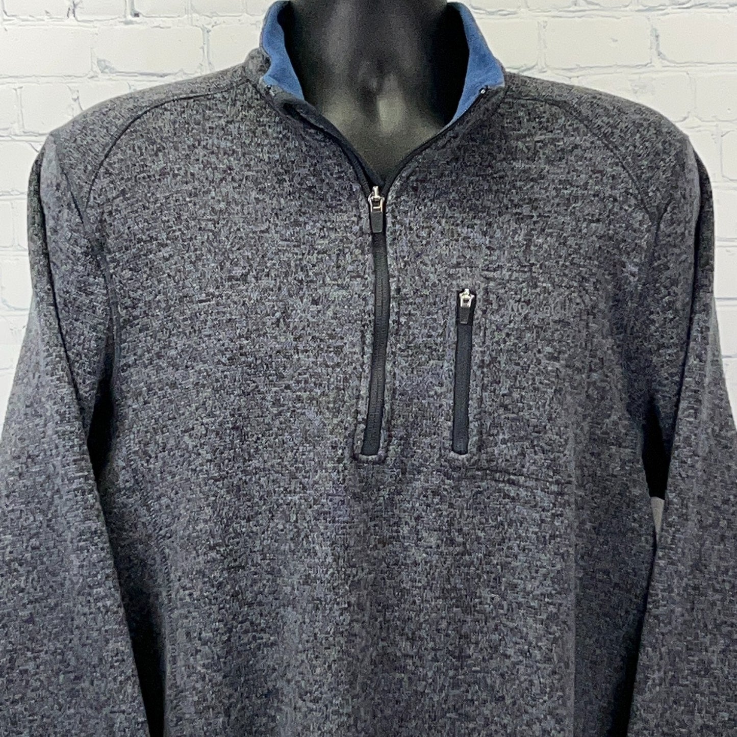 Woolrich Quarter 1/4 Zip Sweater Heathered Gray Long Sleeve Mens XL X-Large