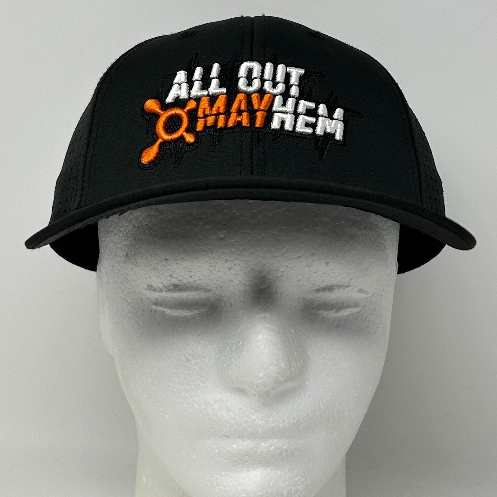 Orangetheory Fitness All Out Mayhem Trucker Hat Baseball Cap OTF Strapback Black - Neon Vintage